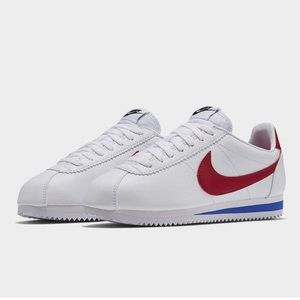 Nike blue and red running shoes